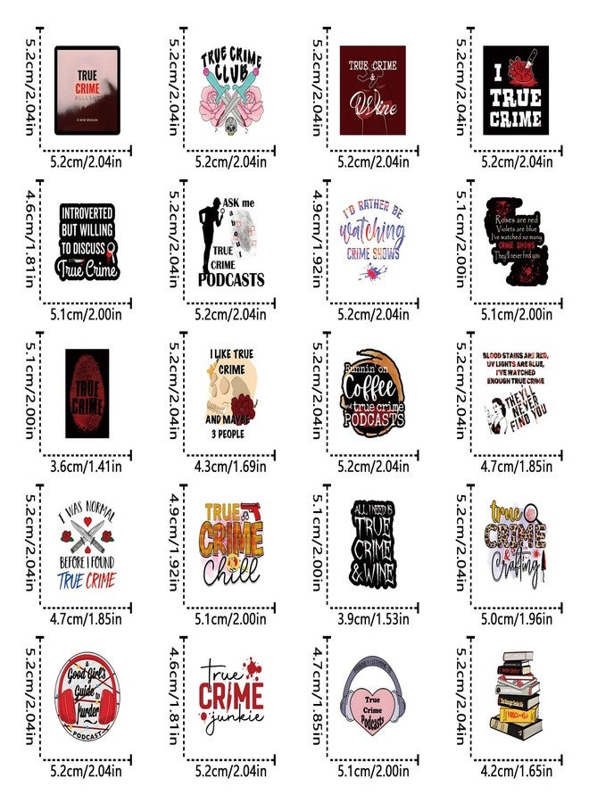 YEESACG 128pcs True Crime Aesthetic Sticker, Cute Cartoon Vinyl Waterproof Stickers for Water Bottle,Skateboard,Laptop,Phone,Journaling,Scrapbooking Decals for Party Supply Decor - Image 3